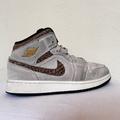 Nike Shoes | Nike Air Jordan 1 Mid 'Brown Elephant Swoosh' 5.5y | Color: Brown | Size: 5.5bb