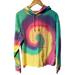 Disney Tops | Disney Tie Dye Swirl Disney World T-Shirt Raw Hem Hoodie Medium Nwt | Color: Blue/Purple | Size: M