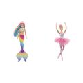 Barbie Dreamtopia Rainbow Magic Mermaid, Meerjungfrau & Dreamtopia Ballerina Puppe, Twinkle Lights Ballerina