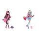 Monster High Draculaura Puppe - Vamp-tastische Mode, Umhang, Accessoires & Lagoona Blue Puppe - Pink Hoodie, Batik-Bikeshorts, Plateausandalen, Flossen, Zubehör, für Kinder ab 6 Jahren, HHK55