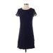 Laundry by Shelli Segal Casual Dress - Mini Crew Neck Short sleeves: Blue Print Dresses - Women's Size 2