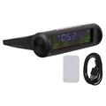 BESPORTBLE Solar Car Clock Auto Digital Alarm System Temperature Warning Clock Car Thermometer Auto Dashboard Clocks Vehicle Temperature Gauge with LCD Display for Car Auto Black