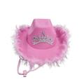 Ankelesz Cowgirl Hat Crown Tiara Cowgirl Hat for Women Party Cowboy Hat for Girls (Pink)