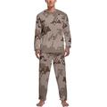 Red Camouflage Soft Mens Pyjamas Set Comfortable Long Sleeve Loungewear Top And Bottoms Gifts S