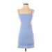 Forever 21 Casual Dress - Mini Square Sleeveless: Blue Print Dresses - Women's Size Small