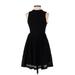 Deletta Casual Dress - A-Line: Black Solid Dresses - Women's Size X-Small