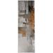 Gold/Gray 2'6" x 8' Kitchen Mat - KAVKA DESIGNS Ascendia Kitchen Mat 30.0 x 96.0 x 0.08 in white/brown | Wayfair MWMAT-17305-3X8-MGT2754