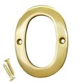 RCH Supply Company 4" H Reflective Brass Surface Mount House Number Brass/Metal in Yellow | 4 H x 3.2 W x 0.1 D in | Wayfair NO-BR2270-100-0-PB