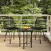George Oliver Jonhenry Bistro Set Outdoor Patio Balcony Table & Chairs Rattan Look 3 Piece Glass/Metal in Black | 19.7" x 29.1" | Wayfair