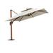 Arlmont & Co. Rejane 9 Feet Double Top Deluxe Square Patio Umbrella w/ Steel Plate Base in White/Brown | 108 H x 108 W x 108 D in | Wayfair
