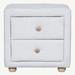 Ebern Designs Morciglio Nightstand Wood/Upholstered in White | 20.9 H x 21.3 W x 16.5 D in | Wayfair EF8D6D858DDB443F9399DE66DB0D4167
