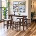 Latitude Run® 5-Piece Dining Table Set w/ Power Outlets, Bar Kitchen Table Set w/ Upholstered Stools Wood in Brown | 36 H x 59 W x 19.3 D in | Wayfair