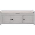 Red Barrel Studio® Marelyn Upholstered Storage Bench Upholstered, Metal in Gray | 18 H x 43.5 W x 16 D in | Wayfair