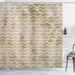 East Urban Home Nautical Shower Curtain Soft Colors Ocean Waves Polyester in Brown | 75 H x 69 W in | Wayfair 33B52CE117184308930B18BAED34D6A0