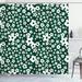 East Urban Home Floral Shower Curtain Daisy Blossom Spring Print Polyester in Pink/Green/White | 70 H x 69 W in | Wayfair