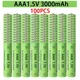 UTO-Batterie Lithium-Ion Rechargeable AAA 3000 V 1.5 mAh pour Horloges Souris Jouets