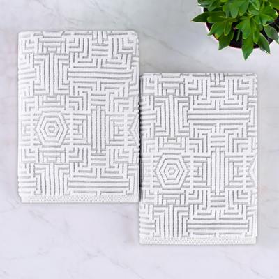 Superior Jasper Cotton Modern Geometric Jacquard Bath Sheet Set of 2