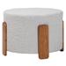 Finlay Modern Japandi Boucle Fabric and Wood Ottoman Footstool