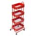 4 Tier Storage Cart Mobile Shelving Unit Organizer - 17.7" L x 13.7" W x42.9" H