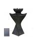 35.5" LED Lighted Solar Powered Pedestal Outdoor Water Fountain