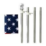 Embroidery Kit House Flag Pole Outdoor American Flag Pole Boat Flagpole Kit Embroidered American Flag Suite Embroidered Abs Stainless Steel