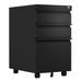 Modern Black Metal Mobile File Cabinet with 3 Drawers Secure Storage for Office or Home Fits Legal and Letter Files Strong Weight Capacity Sleek Design