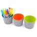 LeCeleBee Office storage bins felt desk organizers drawer dividers cups Valentine s Day gift s 3-piece (Round x 3 Orange + green + Turquoise)