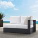 Modway Tahoe Outdoor Patio Powder-Coated Aluminum Modular Right-Facing Loveseat in Gray White