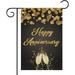 HGUAN Happy Anniversary Garden Flag - Wedding Anniversary Party Yard House Lawn Sign/Retirement Door Yard Lawn Sign Decor/Birthday Party Outdoor Decorations Double Side