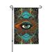 TEQUAN Vintage Persian Style Floral Eye Garden Flags 18 x 12 inch Double Sided Linen Outdoor Flag for Holiday Farmhouse Yard Home Decor