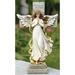 HNLLC by pp Inc. MEMORIAL ANGEL WITH CROSS Garden Collection Religious Statue Holy Family Memorial Angel Patron Saint Garden DÃ©cor (3x7x12)