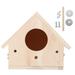 4pcs Outdoor Wooden Bird House Mini Hanging Wooden Bird Houses Nests Cage Wooden Ornament Crafts Build Paint Birdhouse For Garden Courtyard Decor Paintable Small Birds Nesting Birdcage