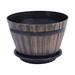 Brilliant Wooden Bucket Barrel Planters Courtyard Decoration Round Planter for Christmas Birthday Gifts One B