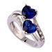 SDJMa Birthstone Rings Double Love Heart Stones Rings for Women Girls Birthday Gift - Dark Blue SIZE-10