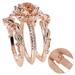 SDJMa Rose Gold Stainless Steel Stacking Tiny 3 Rings Set for Women - Cubic Zirconia Statement Ring Set Size10