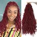 Youngther 18 inch New Faux Locs Crochet Hair Curly Wavy 6 Packs Crochet Faux Locs Hair Synthetic Crochet Hair for Black Women (18 6Pcs-BUG)