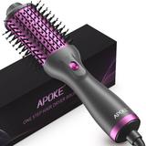 APOKE 1200W Ceramic Tourmaline Ionic Hair Dryer Brush Volumizer One-Step Styling Tool Black