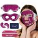 Gel Cooling Face Eye Mask - Gel Beads Hot Cold Compress Reusable Ice Face Eye Mask Under Eye Patches and Ice Pack Set Cold Eye Mask for Sleeping Dark Circles Puffiness Dry Eye Headaches (Rose Red)