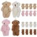 20 Pcs Mini Plush Bear Bears for Baby Shower Animal Stuffed Toy Accessories Wallet Soft Tiny Miniature
