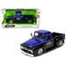 1956 Ford F-100 Pickup Truck Black and Blue Metallic with Ford Graphics Just Trucks Series 1/24 Diecast Model Car by Jada