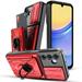 Elegant Choise Case for Samsung Galaxy A55/A25/A15 5G 6.5inch Card Slot Wallet Case Finger Ring Holder Phone Cover Red