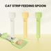 Mairbeon Cat Strip Feeder Clean Spoon Easy Squeeze with Card Slot Prevent Wasting Cat Treat Bars Squeezer Cereal Dispenser