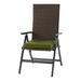 Outdoor PE Wicker Foldable Reclining Chair with Hunter Green Seat Cushion