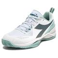 Diadora Women`s Blushield Torneo 2 Clay Tennis Shoes White and Legion Blue ( 9 )