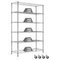 LeCeleBee Wire Shelving Unit 2100LB Capacity Metal Shelves 82 HÃ— 48LÃ—18W 6 Tier Adjustable Storage Shelf w/Wheels Heavy Duty Shelves NSF Wire Rack Shelving for Kitchen Office Garage Chromeâ€¦