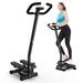 Stair Stepper Machine with Handlebar-Mini Steppers for Exercise with 300LBS Loading Capacity Hydraulic Fitness Stepper with LCD Monitor Black