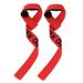 1 Pair Gym Fitness Lifting Straps Weightlifting Wrist Weight Belt Barbell Wristband(red)