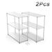 2 Pcs 3 Tier Metal Shelf Wire Shelving Unit - Heavy Duty Adjustable Storage Rack with Shelf Liners Extensible Shelving Designs 48 H x 48 L x 18 D(White )