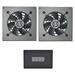 Silent AV Cabinet Cooling Fan System/Temperature Controlled Auto Speed Control Fans With Mounts