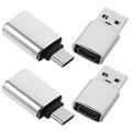 4 Pcs USB to Usb-c Adapters USB C Adapter for Phone USB-C Male to USB Female Converter USB Adapter Adapter USB Aluminum Alloy